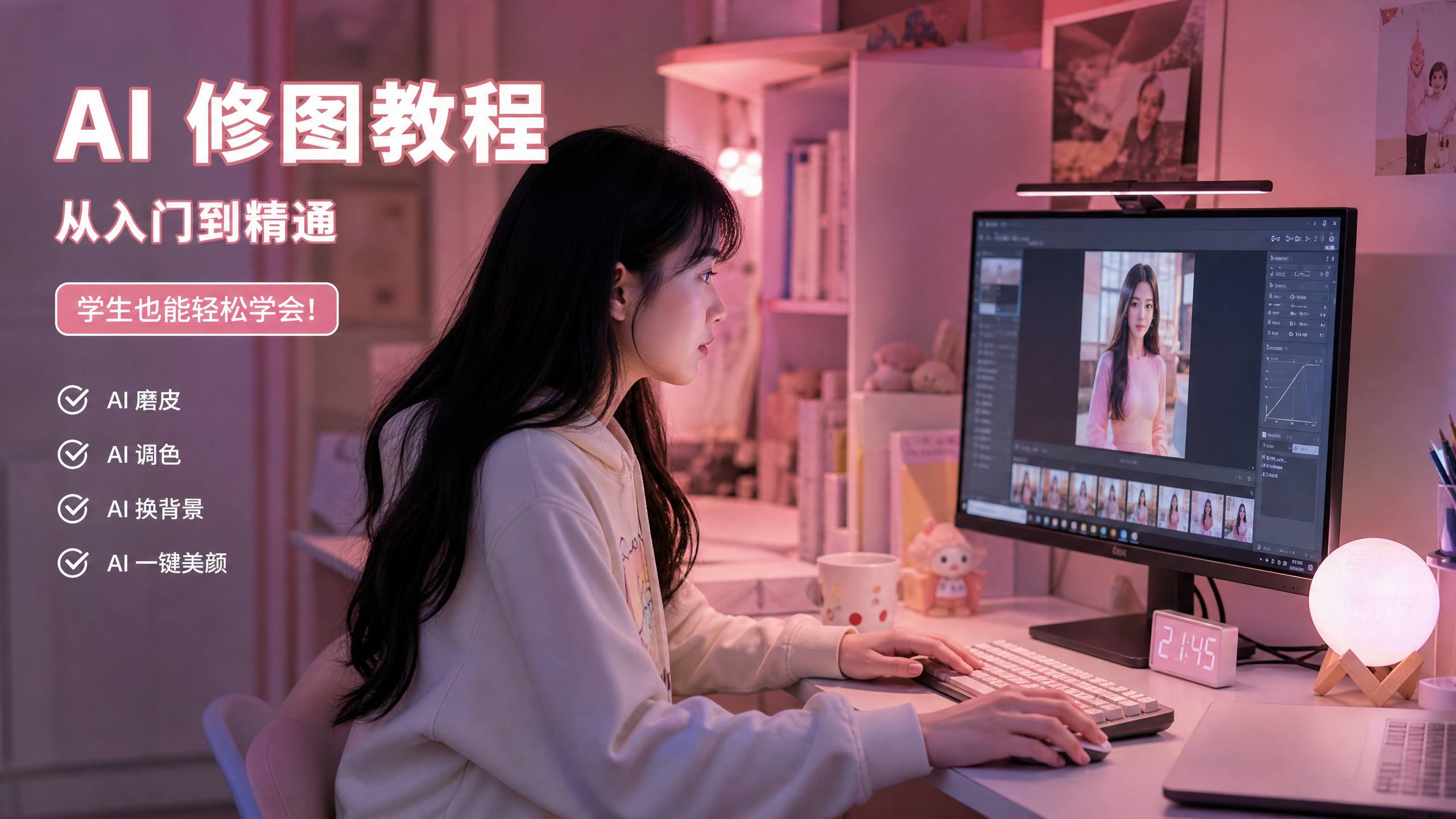 芒果视频 【芒果视频AI传媒教程】芒果视频AI修图与传媒剪辑视频演示，新手也能学会